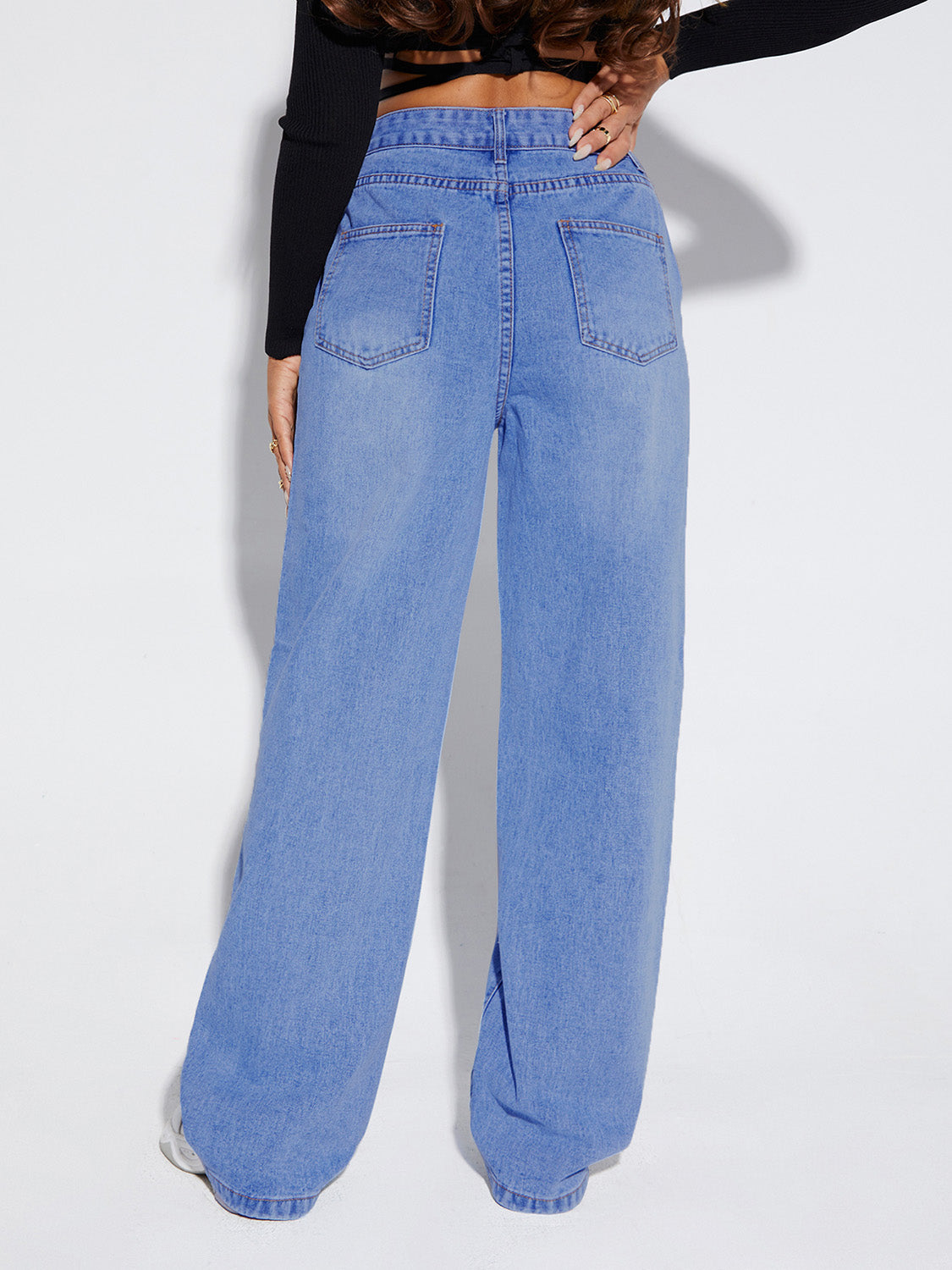 Button Fly Long Jeans