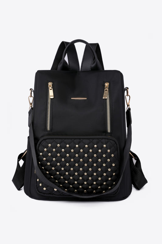 Zipper Pocket Beaded Backpack