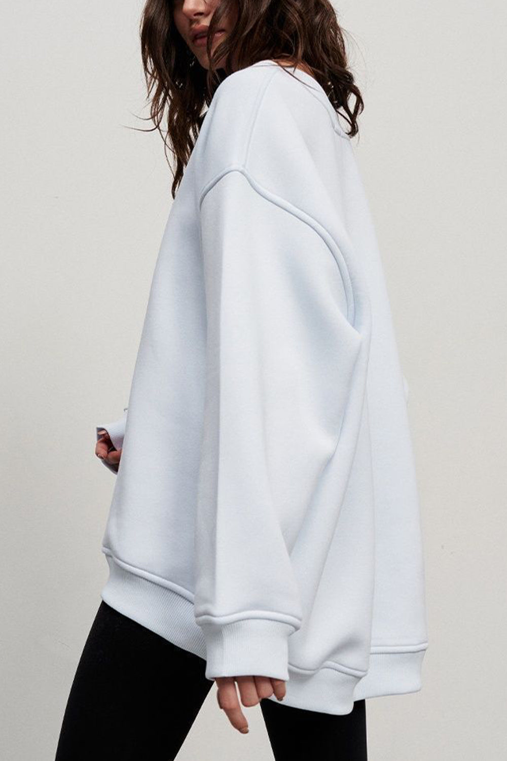 Round Neck Dropped Shoulder Sweatshirt