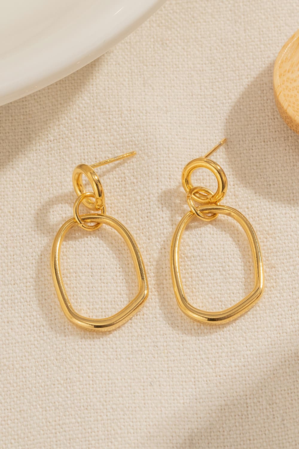 18K Gold-Pleated Dangle Earrings