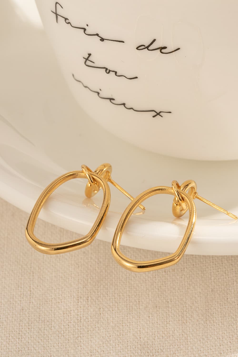 18K Gold-Pleated Dangle Earrings