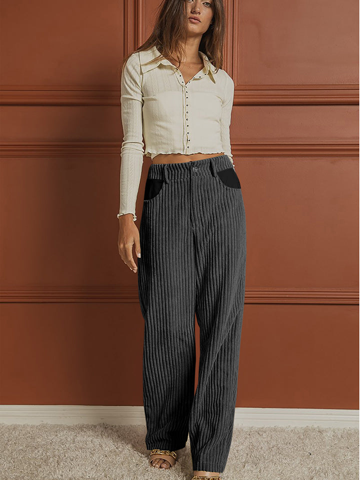 Ribbed Longline Pocketed Pants