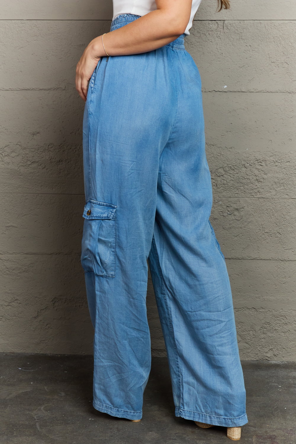 GeeGee Out Of Site Full Size Denim Cargo Pants