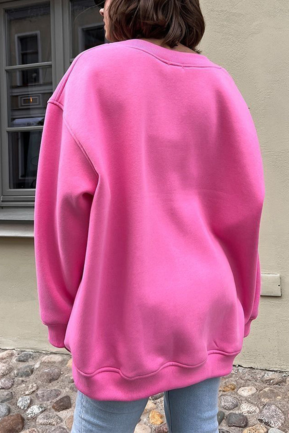 Round Neck Dropped Shoulder Sweatshirt